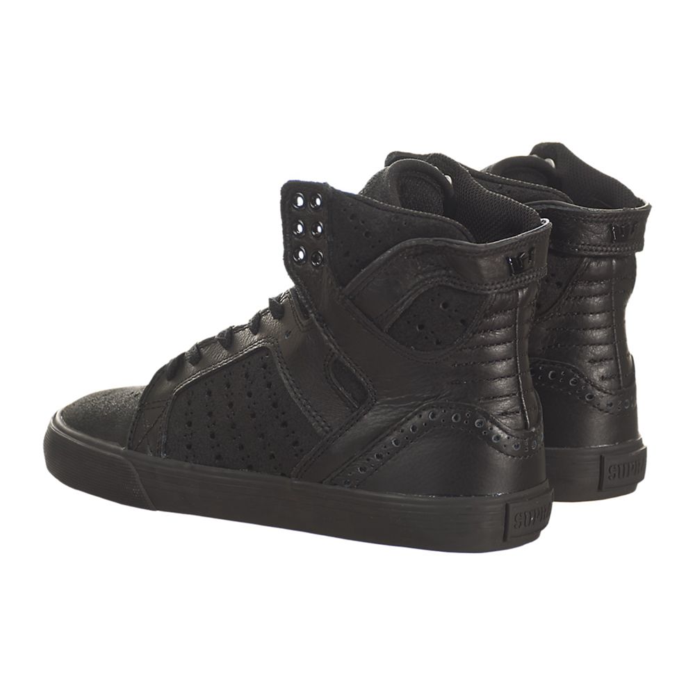 Baskets Montantes Supra SkyTop Noir Black/Brogue-Black Femme | UZV-23668084